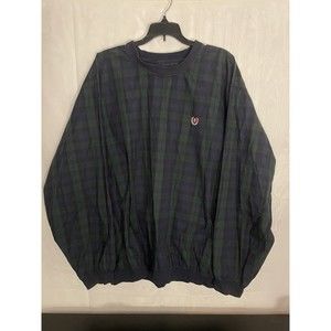Vintage 90s Chaps Ralph Lauren Golf Plaid Pullover Windbreaker Mens XL